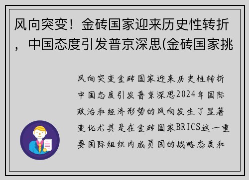 风向突变！金砖国家迎来历史性转折，中国态度引发普京深思(金砖国家挑战世界经济新趋势)